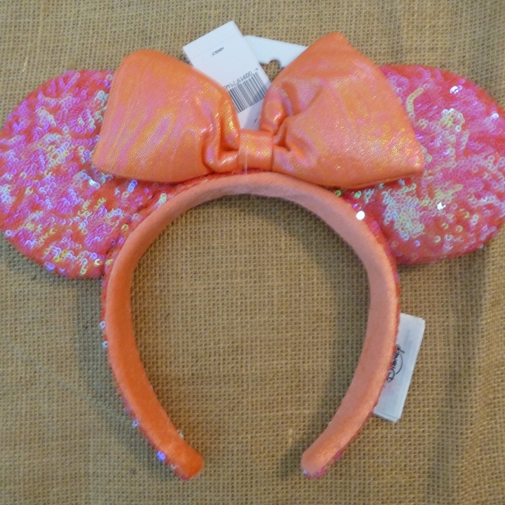 Disney Parks Coral Sequined Ear Headband